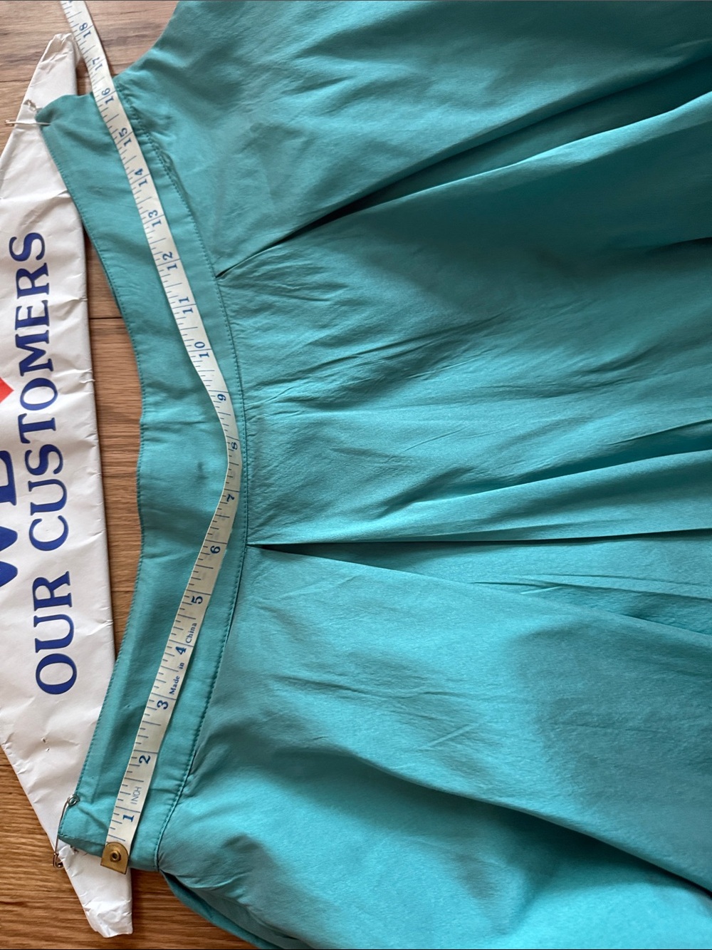 Frances Valentine Teal Circle Skirt with Pleats - Picture 6 of 6